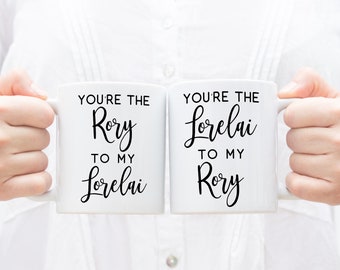 The Rory to My Lorelai Mug Set, BFF Mug Set, The Rory to my Lorelai, Bookish Mug, Reading Mug, Floral Mug, Gifts for Mom, Funny TV Show Mugs