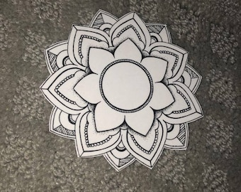 Mandala Sticker Black and White