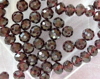 Set of 4 dark purple Crystal beads