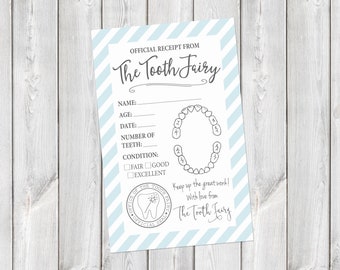 Tooth Fairy Printable Receipt || Tooth Fairy Letter Download || Tooth Fairy Certificate || Tooth Fairy Receipt Printable (DIGITAL PRODUCT)