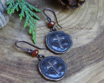 Czech Glass Cross Earrings, Christian Earrings, Religious Jewelry, Christian Gifts, Religious Gifts, Christian Jewelry, Cross Jewelry, Cross