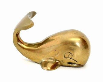 Cute Vintage Brass Whale Figurine by Penco