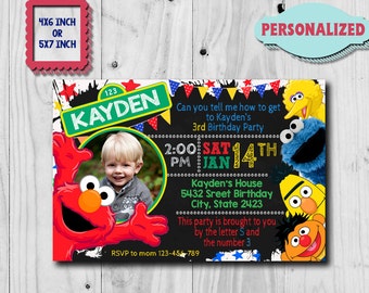 Elmo Invitation / Elmo Birthday Invitation / Sesame Street Invitation / Elmo Birthday Party / Elmo Birthday / Elmo Invite / Elmo Party CK