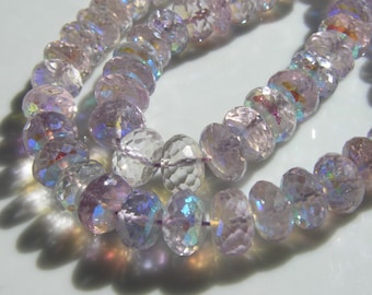 Gorgeous Mystic Pink Amethyst Faceted Rondelles 8