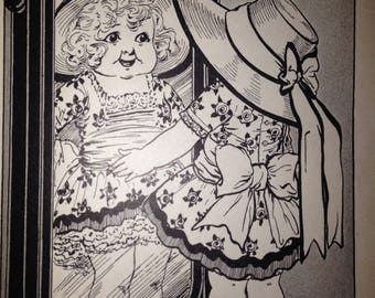 Antique The Mirror Child Litho Print by M. T. Penny Ross