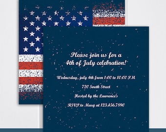 4th of july party invitation printable 4th of july