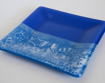 Hand Stamped Fused Glass Plate