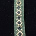 5/8 Inch Wide Green, Tan and Navy German Made Embroidered Cotton Patterned Ribbon