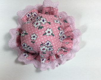 Kawaii Doorknob Cover (white dots and flowers on pink)