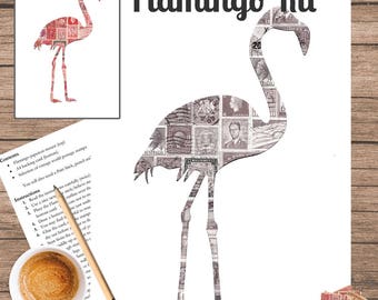 Flamingo Postage Stamp Art Kit