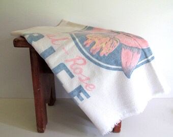 Vintage Muslin Rice Sack, Extra Large 100 LBS. SJ Brand, Cal Rose Rice, San Joaquin Mercantile Co., California, Craft Supply