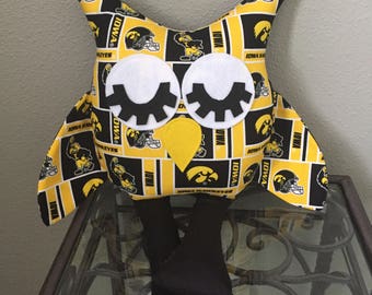 Iowa Hawkeyes Handmade Stuffed Owl