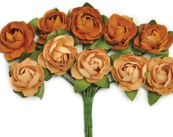 Kaiser Craft Mini Paper Blooms - Terracotta