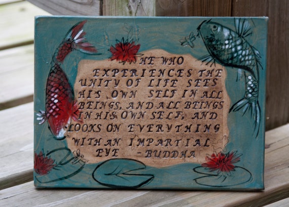 Buddha Quote Tile Inspirational Tile Ceramic Tile Koi Fish Buddha Quote Tile Inspirational Tile Ceramic Tile Koi Fish
