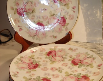 Schumann Arzberg Bavaria Cottage Roze Chintz assiettes à salade, ensemble de 4, lot A