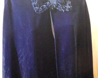 Beautiful Deep Royal Blue Velvet Handmade Cape