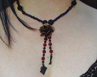 Gothic Victoriana Rose Necklace