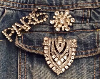 Vintage Rhinestone Pins ... Free Shipping