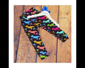 Rainbow dinosaur leggings
