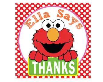 Elmo's Thank You Tags- Customized Digital File