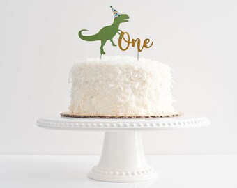 Dinosaur Birthday Cake topper - 1st birthday first, bday, cake smash, photo shoot, RAWR, Trex, Decorations, Party Supplies, Tyrannosaurus
