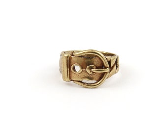 Belt Buckle Scarf ring Antique gold plated Scarf holder Elegant Scarf Pin box gift packed Flora Koh