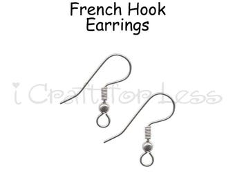 24 (12 Pairs) Hook Ear Wires, Earring Hooks, Fish Hook Earring Wires, French Hook Earrings - SEE COUPON