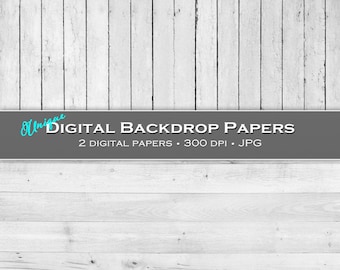 White Wooden Boards - Digital Backdrops / Backgrounds - 12x12, CU4CU - Instant Download