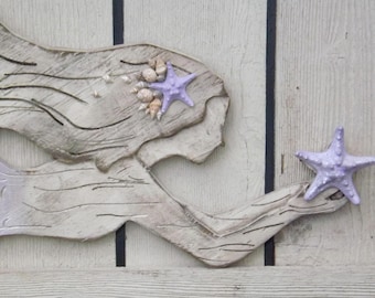 Wood Mermaid Wall Decor~ Lavender~X Large Mermaid ~Mermaid ~Mermaid Wall Art~Mermaid Wall Decor