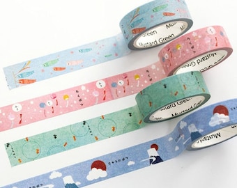Japanese Style Washi Tapes - Masking Tape - Japanese Washi Tape - Paper Tape - Decorative Tape - Planner Tape - Scrapbooking Tape