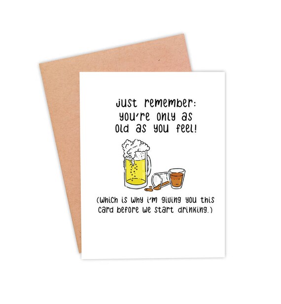 Funny Drinking Birthday Card Funny Beer Card Funny Booze