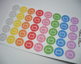 40 Television TV Planner Stickers | Erin Condren Filofax Happy Planner Kikki K