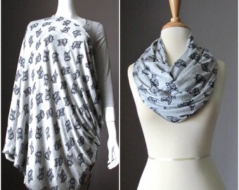 Nursing scarf, breastfeeding cover, cover for breast feeding, nursing cover up, nursing infinity scarf, nursing cover , Grey scarf
