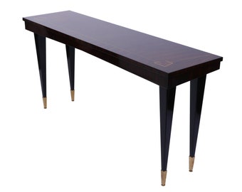 Elegant Freestanding Art Deco Console In Macassar Ebony