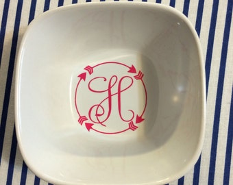 Initial Arrow Ring Dish Square dish Jewelry dish