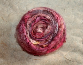 Hand dyed Tussah silk azalea in nylon SW