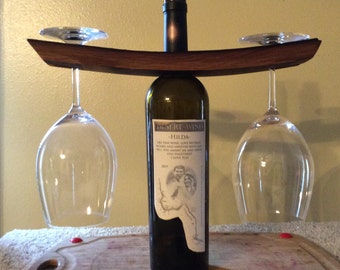 Wine Bottle and Glasses Holder
