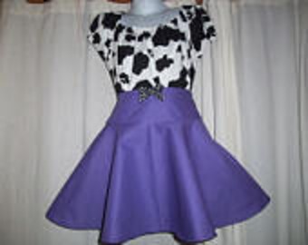 Custom Boutique Western Wear Girls Cowgirl Twirl Skirt and Cow Print Top Skirt