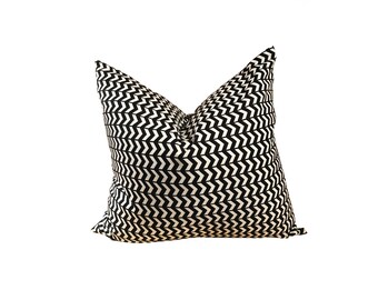 Black and White Chevron Down Pillow