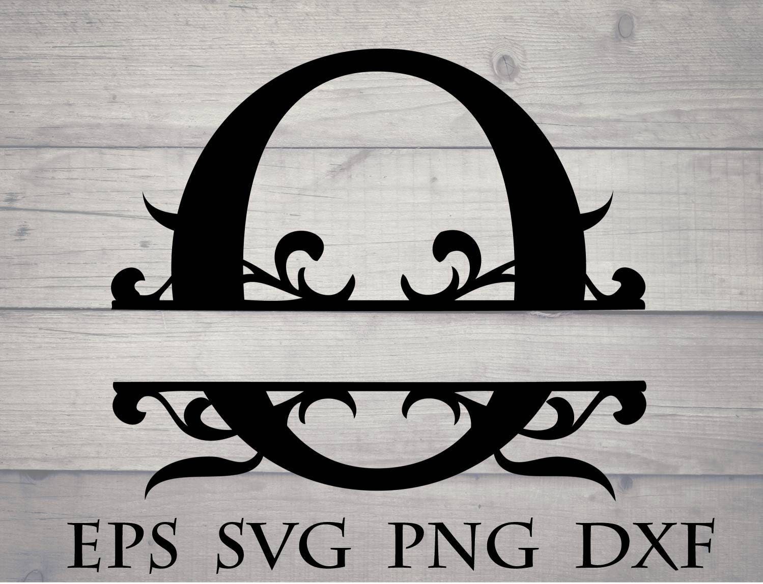 Download Monogram split initial svg / divided initial O svg split