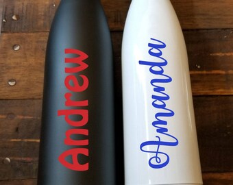 Personalized Stainless Steel Water Bottle 17 oz - Stainless Steel Water Bottle, Personalized Water Bottle, Personalized Gift