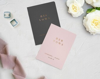 Wedding Vow Books, Set of His and Hers, Personalized, Vow Books, His and Her Vow Books, Wedding Vow Book Rose Gold, Custom Wedding Vow Books