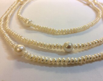 Long White Pearl necklace, Pearl necklace, Pearl