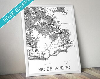 Rio de Janeiro Map Print