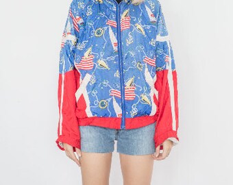 Vintage 90s Red Front Blue Back Bomber Jacket