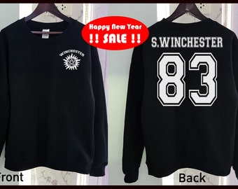 SALE !! Sam Winchester Sweatshirt Supernatural Shirt Funny Gildan 2 Colors Clothing Gray Black Grey