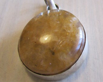 Sterling Silver and Amber Pendant