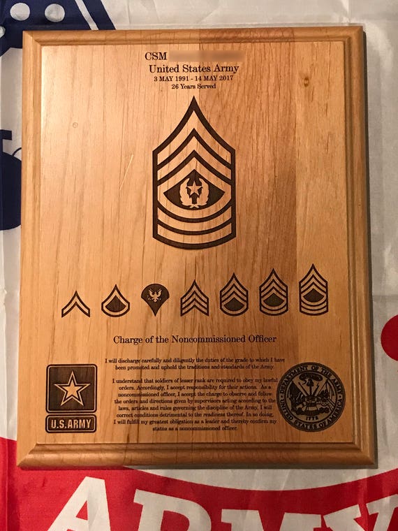 Army Promotion / Retirement Plaque USA Customized and