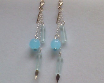 Blue Quartz Dangling Earrings