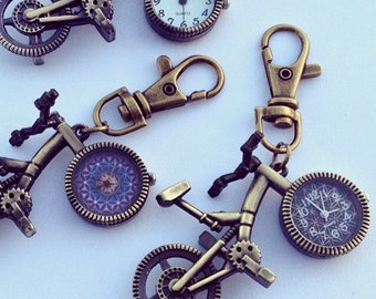 Flower Of Life Bicycle Pocket Watch Keychain
